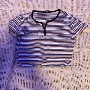 shein, striped crop top
